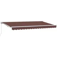 vidaXL Markisenrahmen Braun 400 x 200 cm Polyester mit PolyurethanBeschichtung
