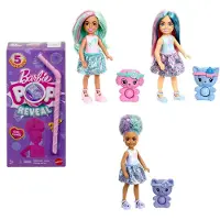 Barbie Pop Reveal Chelsea Treat-Serie, Puppe mit 5 Überraschungen, mit Duft und Haustier (Stile können abweichen), Modepuppe, Weiblich, 3 Jahr(e), Mädchen, 47 mm, 70 g