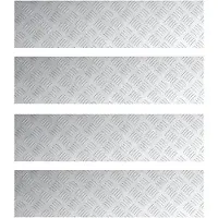 vidaXL Treppe Tritt Rechtwinklig 4 pcs Silber 80 x 20 cm Aluminium