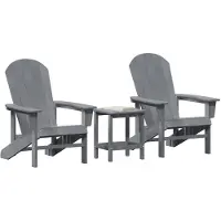 vidaXL Gartenstuhl 3 Stk. Hellgrau Polyethylen