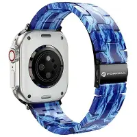 Forcell Strap F-DESIGN FA04 marble textured resin strap for APPLE Watch 38 / 40 / 41 mm blue