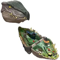Mattel Jurassic World : Die Wiedergeburt, kleines Abenteuer-Spielset in Form eines Distortus-Rex-Kopfes, interaktive Funktionen und Figuren, 4 Jahr(e), Mehrfarbig, Kunststoff