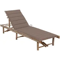 Helloshop26 - Sonnenliege Deckstuhl Sonnenbett Gartenbett Terrassenmöbel mit Bambuskissen 02_0012299