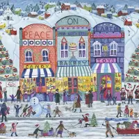 Alipson Puzzle ALIPSON Quadratisches Puzzle Nä chtliches Dorf Herr auf der Erde 1000 dlks