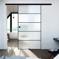 NOVADOORS Glasschiebetür, BxH: 93,5 cm x 205,8 cm, satiniert - transparent