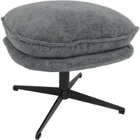 Mendler Hocker mit Polster HWC-P32, Sitz-/Fußhocker Fußablage Ottomane Stoff/Textil Chenille (370 g/m2) ~ grau