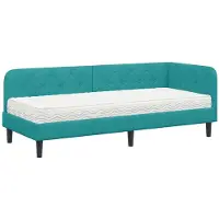 vidaXL Eckbettgestell Türkis 80 x 200 cm Samt