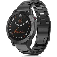 INF Titan Uhrenarmband für Garmin Fenix 7X/6X/5X - Schnellverschluss, 26mm, Schwarz