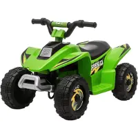 HOMCOM Elektrisches Quad für Kinder von 18 bis 36 Monaten, 6-V-Batteriebetriebenes Fahrzeug mit Vorwärts- und Rückwärtsgang, max. Zuladung 20 kg, 72 x 40 x 45,5 cm, Grün