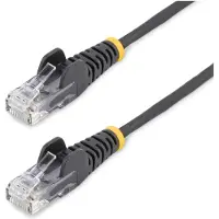 StarTech.com .COM 25cm Schwarzes Slim CAT6-Netzwerkkabel 100W PoE Snagless RJ45 LSZH 28AWG Reines Kupfer Patchkabel-Ethernet Kabel