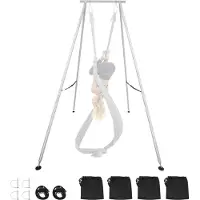Vevor Yoga-Ständerrahmen Schaukelständer (291 cm hohe) mit max. 250 kg Tragkraft &amp; dreieckiger Struktur &amp; Luftseil-Rig &amp; rutschfester Basis