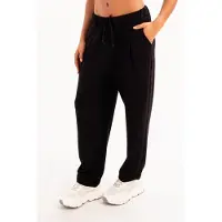 Justever Oversize Fit Jogginghose für Damen mit elastischem Bund, Tasche und entspanntem Schnitt – Schwarz – Flex