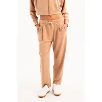 Justever Oversize Fit Jogginghose für Damen mit elastischem Bund, Tasche und entspanntem Schnitt in Nerz-Optik - Flex