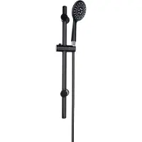 Bath & Shower Duschsystem Handbrause Set - Duschkopf mit Schlauch und Duschstange 3 Strahlarten - Duscharmatur Komplettset Schwarz Dusche Badezimmer