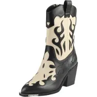 Buffalo Damen Cowboy Stiefel West Bootie Mid Cowboy 1221055 Schwarz