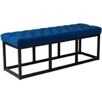 DELUKE Sitzbank MERIDA Samt Blau 120x37x42cm Sitzbank Flur Sitzhocker Esszimmerbank Polsterbank Schlafzimmer