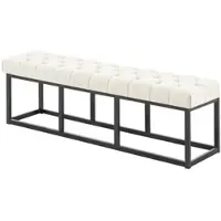 DELUKE Sitzbank MEXICO Stoff Creme 150x38x46cm Sitzbank Flur Sitzhocker Esszimmerbank Polsterbank Schlafzimmer