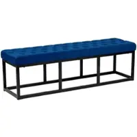 DELUKE Sitzbank MERIDA Samt Blau 150x37x42cm Sitzbank Flur Sitzhocker Esszimmerbank Polsterbank Schlafzimmer