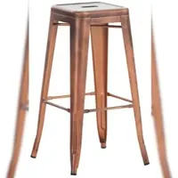 DELUKE Barhocker DOLAN Metall Kupfer 43x43x76cm Barstuhl Tresenhocker Tresenstuhl