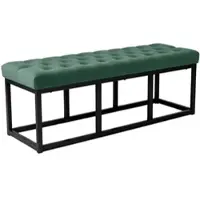 DELUKE Sitzbank MERIDA Samt Grünfarbig 120x37x42cm Sitzbank Flur Sitzhocker Esszimmerbank Polsterbank Schlafzimmer