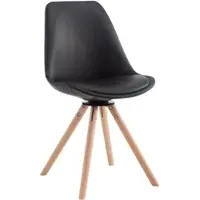 DELUKE Besucherstuhl OSAKA - Kunstleder Schwarz 48x56x84 cm Rund | Besucherstühle Konferenzstuhl Wartezimmerstuhl Bürostühle Bürostuhl Konferenzraum