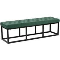 DELUKE Sitzbank MERIDA Samt Grünfarbig 150x37x42cm Sitzbank Flur Sitzhocker Esszimmerbank Polsterbank Schlafzimmer