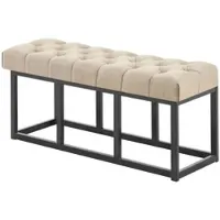 DELUKE Sitzbank MEXICO Stoff Taupe 100x38x46cm Sitzbank Flur Sitzhocker Esszimmerbank Polsterbank Schlafzimmer