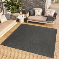 Tapiso Outdoor Quadrat Teppich MONO Modern Einfarbig Indoor/Outdoor 120 x 120 cm