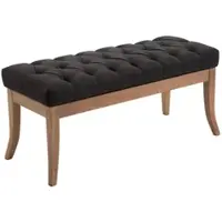 DELUKE Sitzbank CANNES Stoff Dunkelgrau 100x38x46cm Hellbraun Sitzbank Flur Sitzhocker Esszimmerbank Polsterbank Schlafzimmer