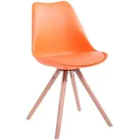 DELUKE Besucherstuhl TAIPEI - Kunstleder Orange 48x56x83 cm | Besucherstühle Konferenzstuhl Wartezimmerstuhl Bürostühle Bürostuhl Konferenzraum Wartezimmer