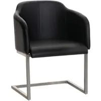 DELUKE Besucherstuhl ANKARA - Kunstleder Schwarz 45x52x84 cm | Besucherstühle Konferenzstuhl Wartezimmerstuhl Bürostühle Bürostuhl Konferenzraum Wartezimmer