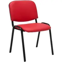 DELUKE Besucherstuhl ZAGREB - Kunstleder Rot 53x53x83 cm | Besucherstühle Konferenzstuhl Wartezimmerstuhl Bürostühle Bürostuhl Konferenzraum Wartezimmer