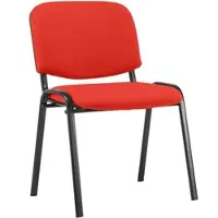 DELUKE Besucherstuhl ZAGREB Stoff Rot 53x53x83cm Konferenzstuhl Wartezimmerstuhl Bürostuhl
