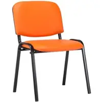 DELUKE Besucherstuhl ZAGREB Kunstleder Orange 53x53x83cm Konferenzstuhl Wartezimmerstuhl Bürostuhl