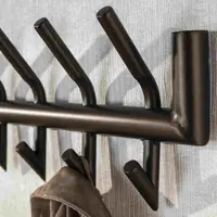 Feeling4Home Wandgarderobe Obut Metall mit 16 Haken, Bronze/Drift Brown