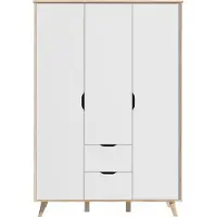 Sonstiges FINLANDEK VANKKA Schrank aus skandinavischer Eiche und mattweißem Holz mit Beinen aus massivem Holz - B 140 cm