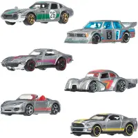 Mattel Die-Cast-Spielzeugautos im Maßstab 1:64, Set mit 6 Zamac-Fahrzeugen (Stile können abweichen) [exklusiv bei Walmart], Fahrzeug, 3 Jahr(e), Kunststoff, Metall, Silber