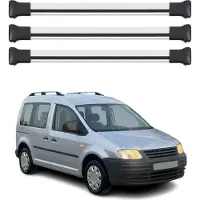 Omtec Dachträger Grundtäger für VW Caddy 2004-2020 75kg Aluminium Silber 3 tlg