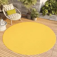 Tapiso Outdoor Teppich MONO Rund Modern Einfarbig Indoor/Outdoor 80 x 80 cm