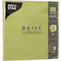 Papstar 300 Servietten `DAILY Collection` 1/4-Falz 32 cm x 32 cm olivgrün
