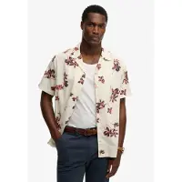 Superdry für Herren. M4011136A Cabana Poolside Hemd weiß (L), Lässig, Baumwolle, Kurzarm