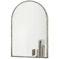 OKWISH Wandspiegel Bogendesign Silber 91x61x3 cm aus temperiertem Glas mit Eisenrahmen, shatterproof, zum Hängen oder Aufstellen