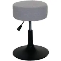 Proregal Hocker Höhenverstellbar Und Drehbar Sitzhöhe 45-57cm Durchmesser 37cm Stoff Boucle Grau Sitzhocker Schminkhocker