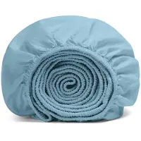 Yumeko Kinder Spannbettlaken Gewaschene Perkal-Baumwolle 70x150 Blau - Eco, Bio & Fairtrade
