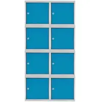Proregal Mega Deal 8x Schließfachwürfel Blocky Mit Zylinderschloss & 2 Schlüssel 40x40x40cm Lichtgrau/Lichtblau