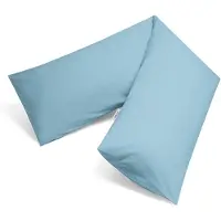 Yumeko Kissenbezug Gewaschene Perkal-Baumwolle 35x160 Blau - Eco, Bio & Fairtrade