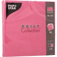 Papstar 300 Servietten `DAILY Collection` 1/4-Falz 32 cm x 32 cm fuchsia