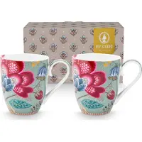 Pip studio Tasse Home Mugs XL Blooming Tales Fantasy Blue (2er Set)