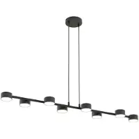 Valotorni Deckenstrahler Megara, Länge 100 cm, Metall, 8-flg. Megara LIGHTING, dimmbar, schwarz, für Wohn- / Esszimmer, Metall, Modern, Strahler