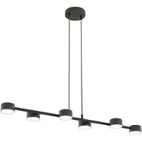 Emibig Deckenstrahler, Megara, Länge 80 cm, Metall, 6-flg. Megara LIGHTING, dimmbar, schwarz, für Wohn- / Esszimmer, Metall, Modern, Strahler